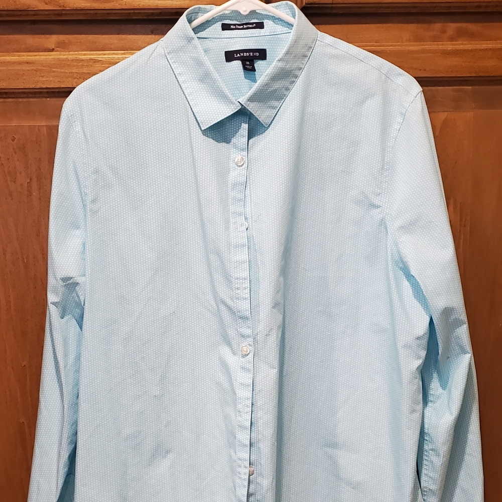 Lands End No Iron Supima Button Down Shirt